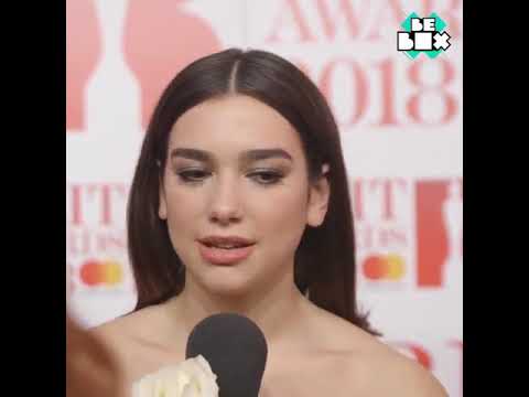Dua Lipa at The Brit's Red Carpet Talking about Times Up Movement