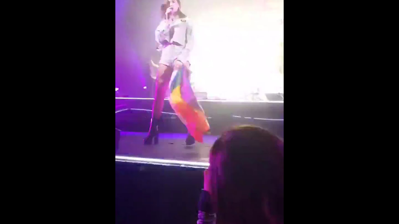 Dua Lipa Holds Pride Flag while Performing "Blow Your Mind" at The Self Titled Tour Day 4