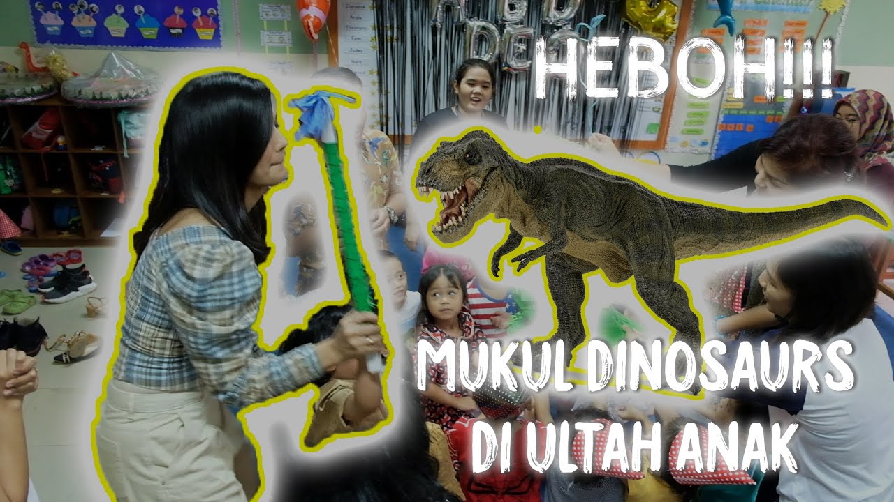 HEBOH !!! DINOSAURS DIPUKUL IBU DAN ANAK DI ULTAH JUDEO !!!