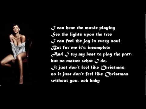 Rihanna -  I Just Don't Feel Like Christmas Without You / with lyrics on screen