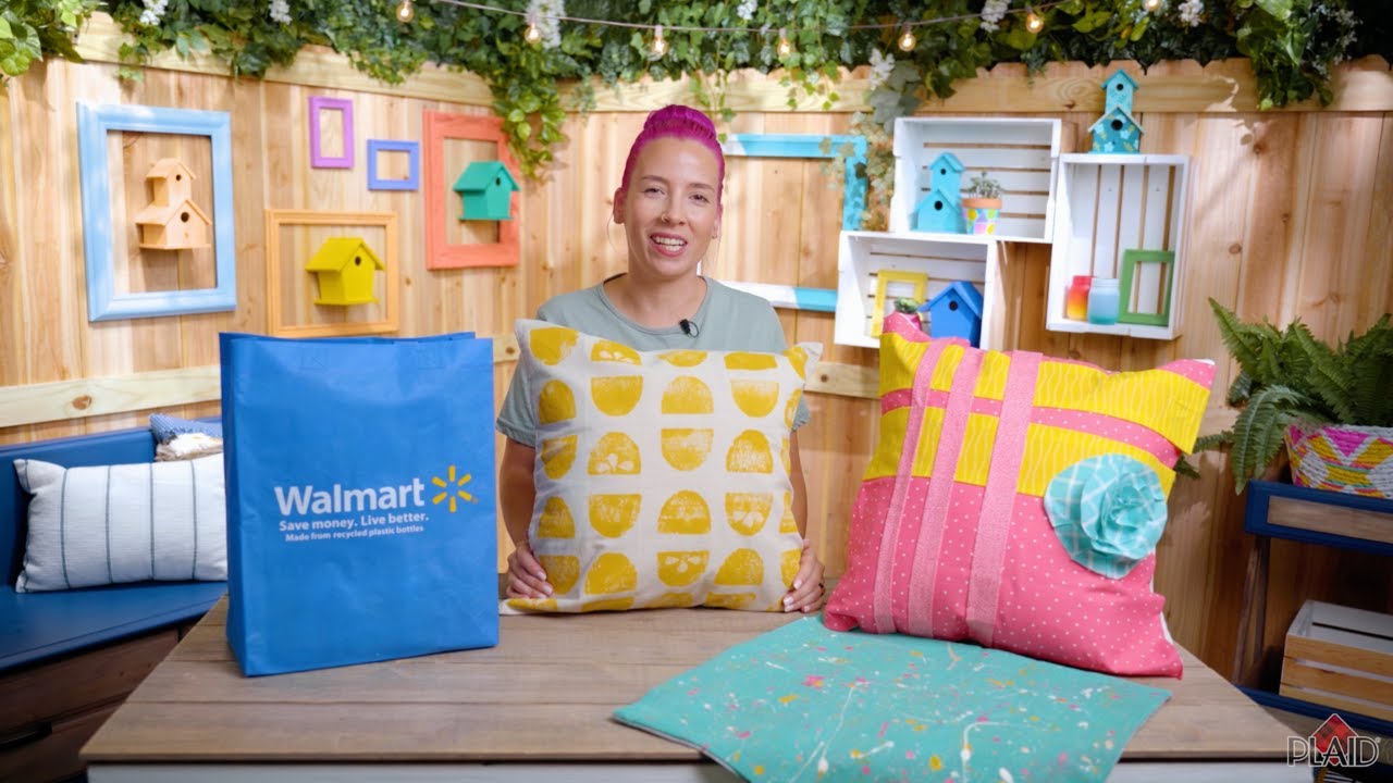 3 Ways to Upcycle Pillows with Mod Podge & Apple Barrel Paint - Make it Summer with Walmart