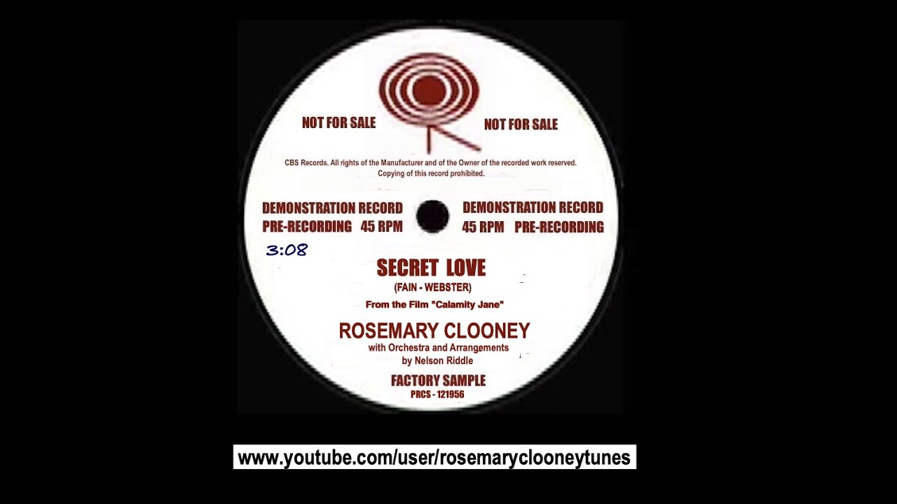 Rosemary Clooney - Secret Love (previously unreleased recording) ©1956