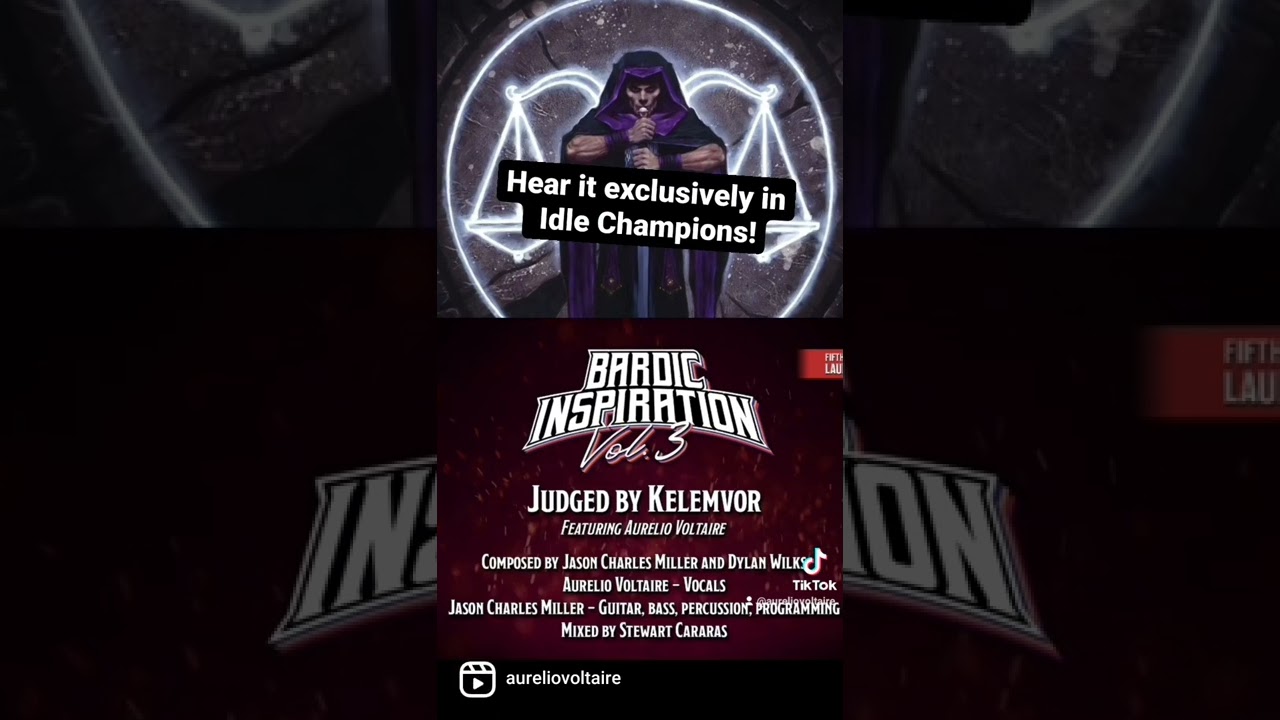 Had a great time recording "Judged by Kelemvor" You can hear the song exclusively in Idle Champions!