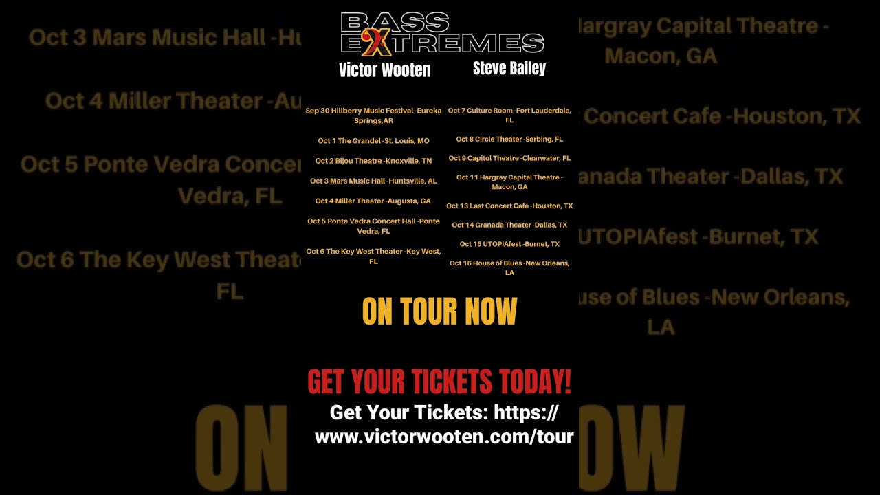 Victor Wooten, Steve Bailey and Derico Watson are Bass Extremes. On Tour Now!