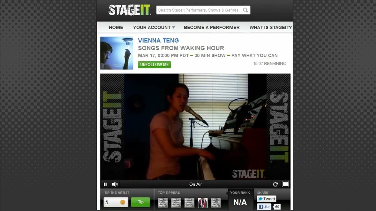 Vienna Teng March 17, 2012 - StageIt: Songs From Waking Hour