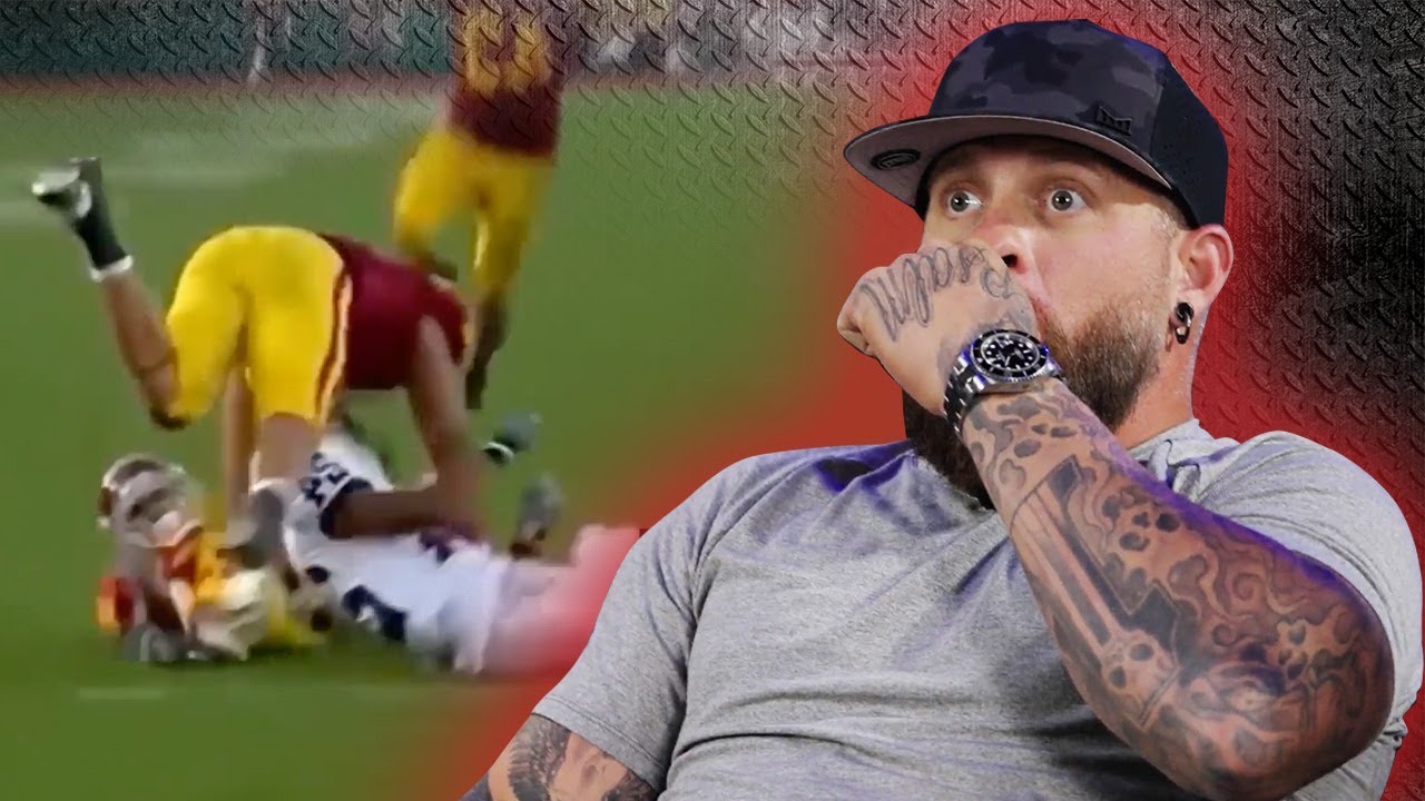 Reacting To BRUTAL College Football Hits | Brantley Gilbert Offstage: Reacts