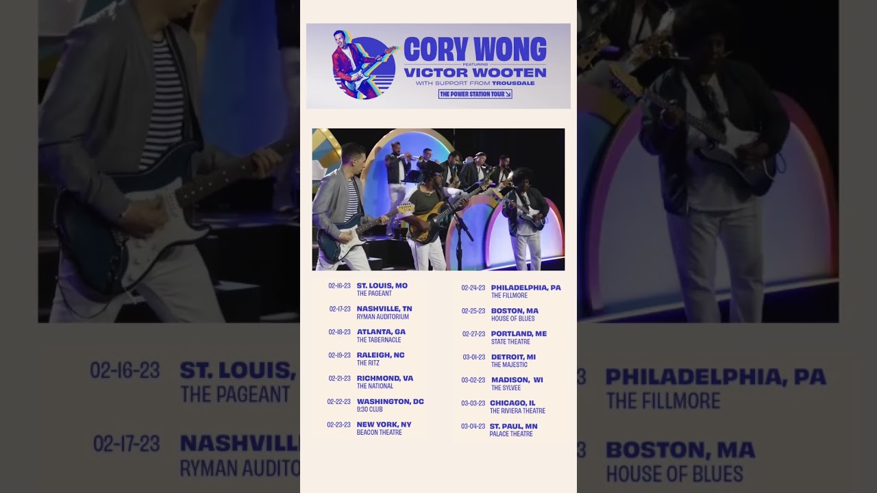 Victor Wooten and Cory Wong On Tour this FEB and MARCH 2023! https://www.victorwooten.com/tour