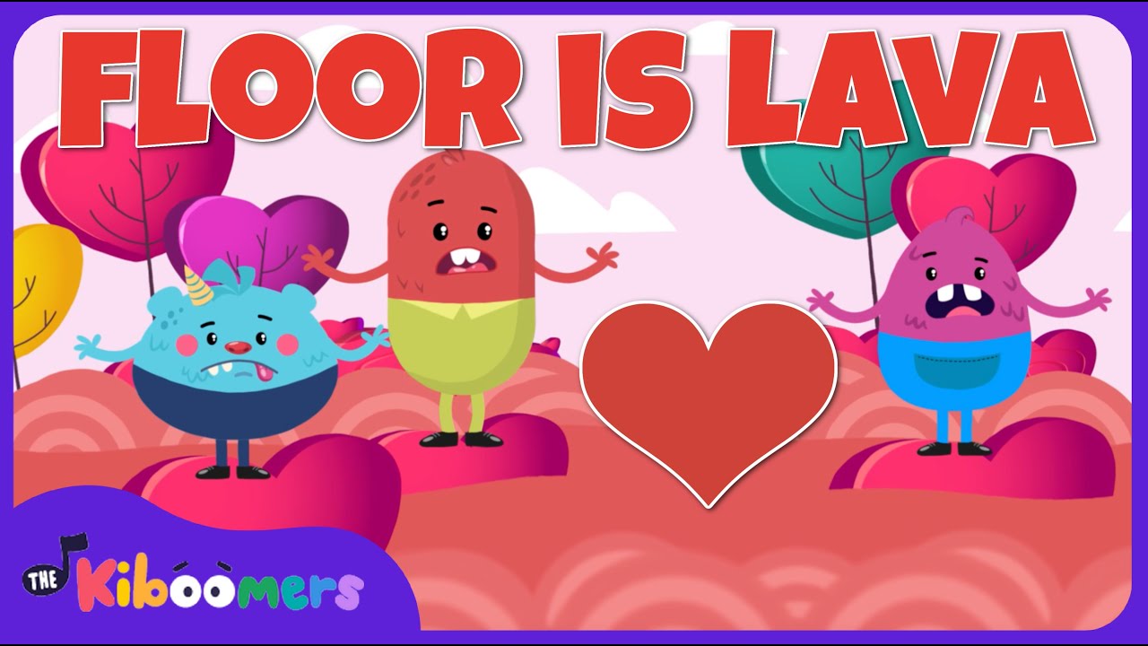 Valentine's Day Floor is Lava - The Kiboomers Preschool Songs - Brain Breaks