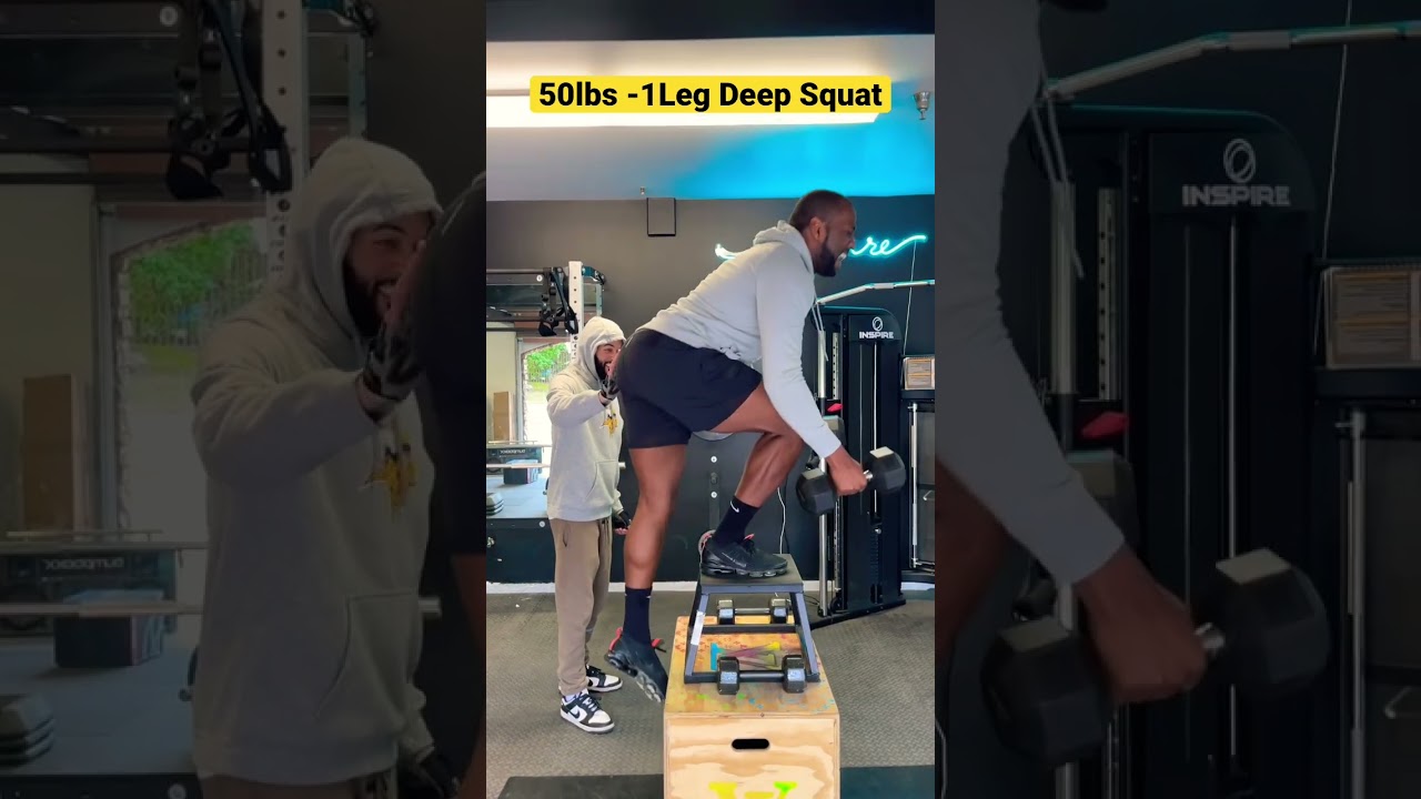 50lbs - 1 Leg Deep Squat! #shorts