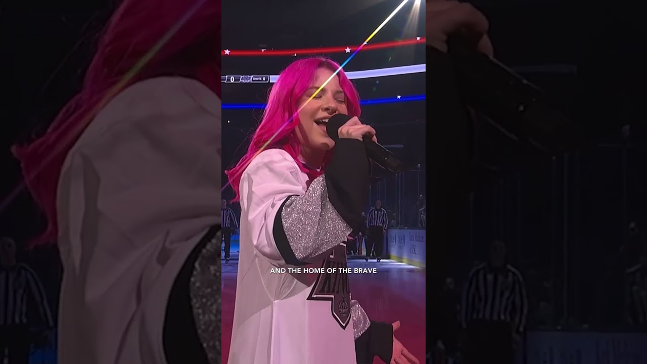 Over the weekend, Kiya sang the National Anthem at the LA Kings Kids Night! Check it out! 🥅🏒 #Shorts