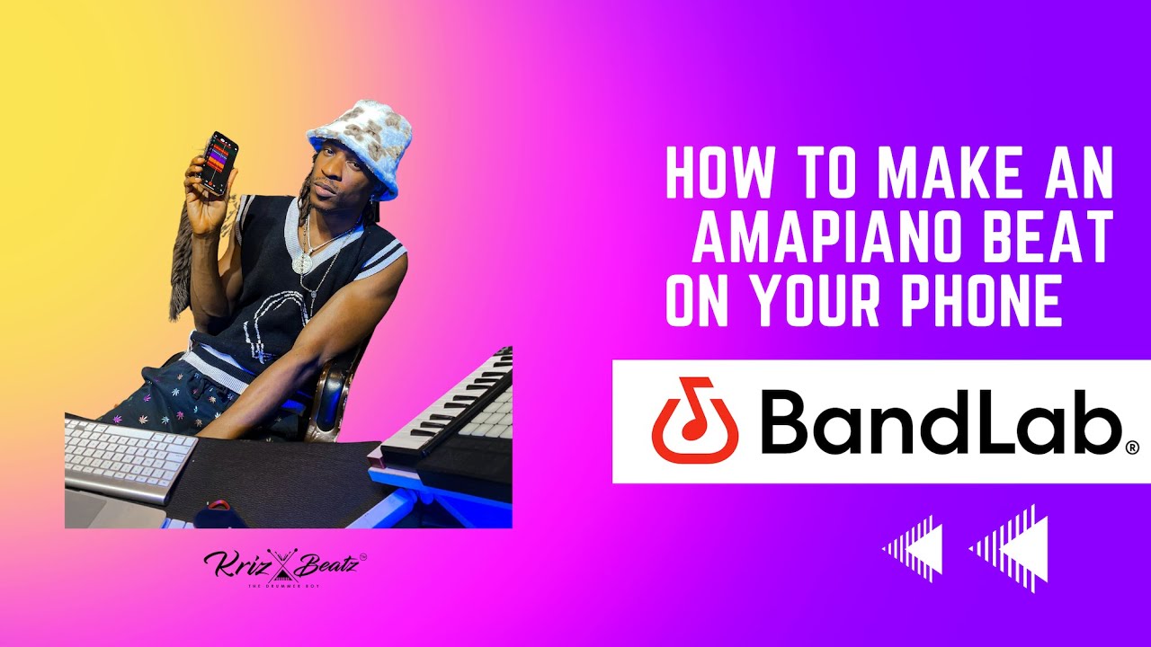 Krizbeatz - How to make an Amapiano beat on your phone | Featuring BandLab app (FREE)