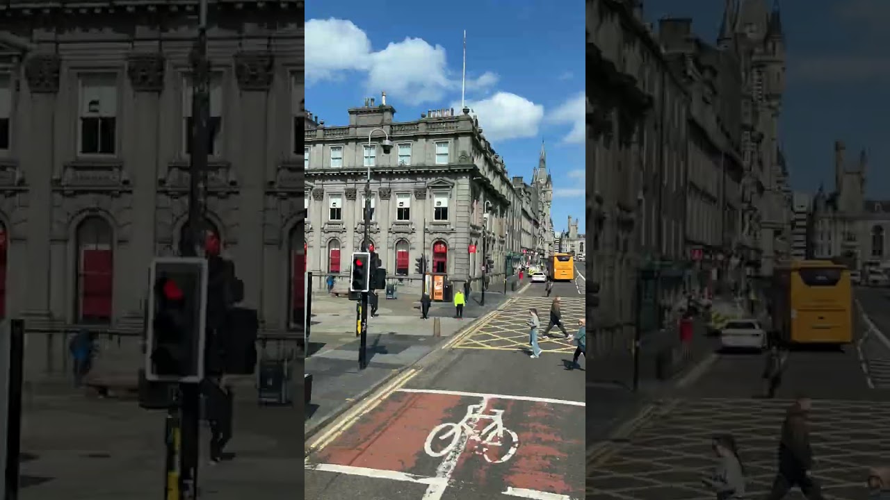 Driving in Aberdeen city centre, Scotland (Time lapse) HD in summer