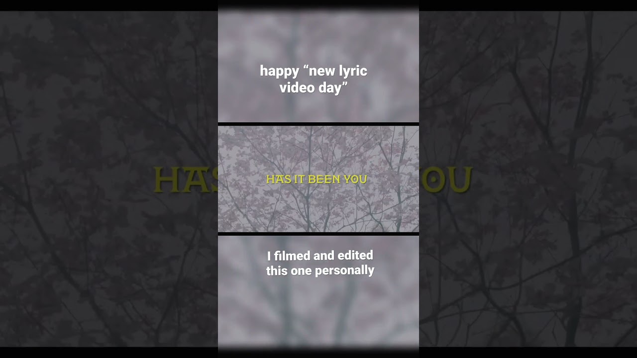 New “home grown” lyric video edited by yours-truly. So…should I quit my “day job”?