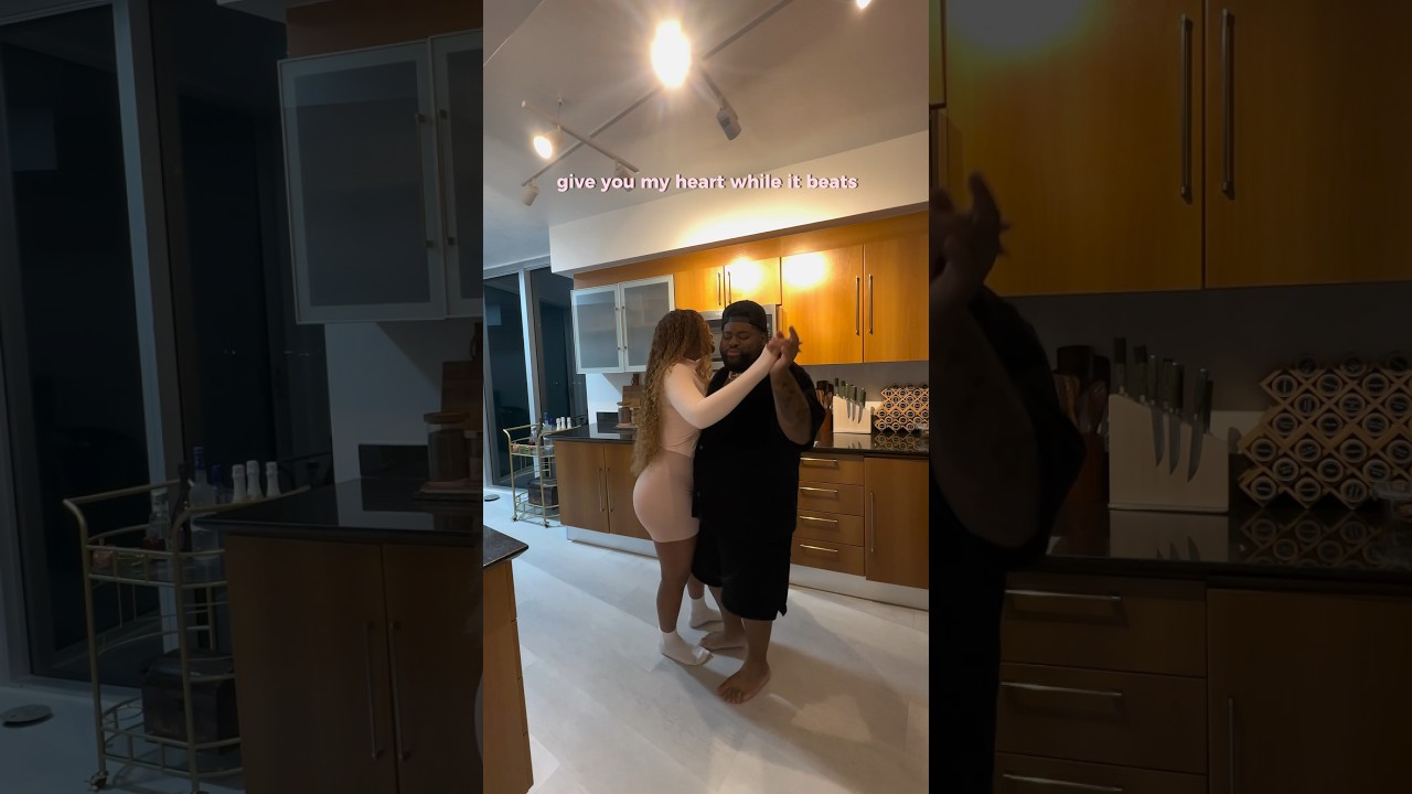 Watch this odd couple slow dance in the kitchen 🥹