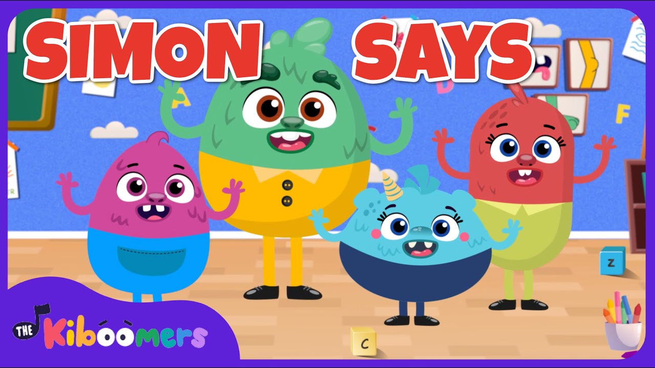 Simon Says - THE KIBOOMERS Body Parts Song for Circle Time - Brain Break
