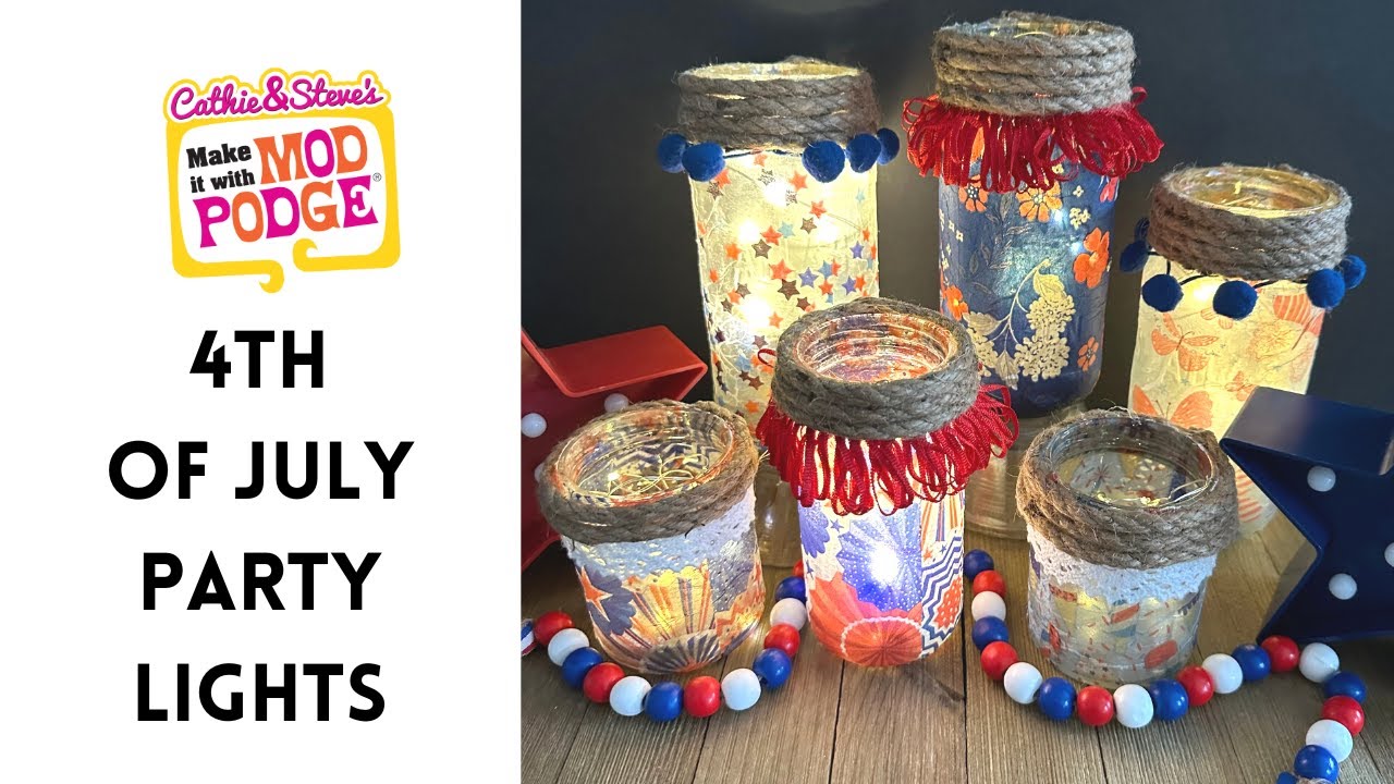 4th of July Party Lights with Upcycled Jars