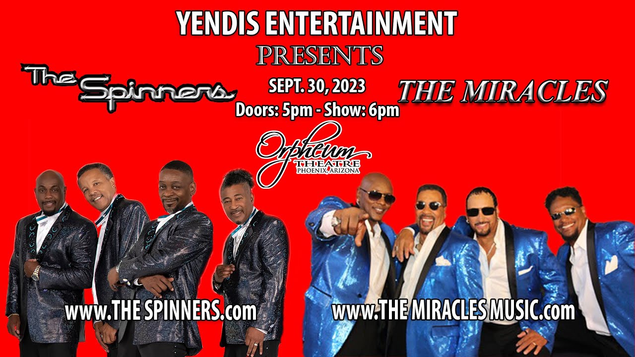 The Spinners and The Miracles Concert Sept 30 2023 Promo For Tickets: www.pccticketing.com