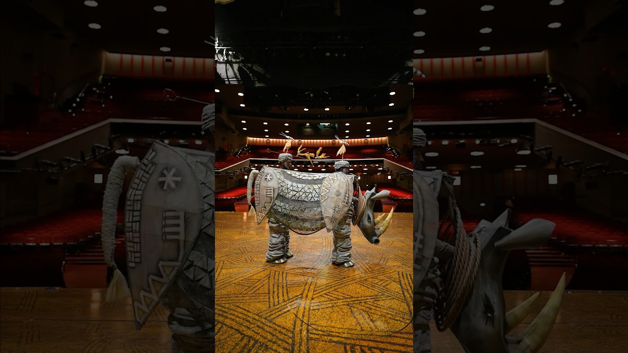 Watch as Bongi Duma and Kyle Banks bring to life our magnificent rhino! 🦏✨ #TheLionKing #Broadway