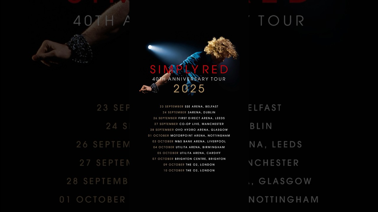 40 Years of Red ❤️ UK & Ireland tickets go on sale this Thursday. #SimplyRed