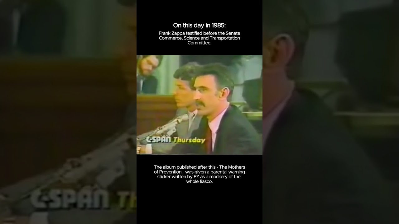 Today in 1985. Zappa testified. #shorts