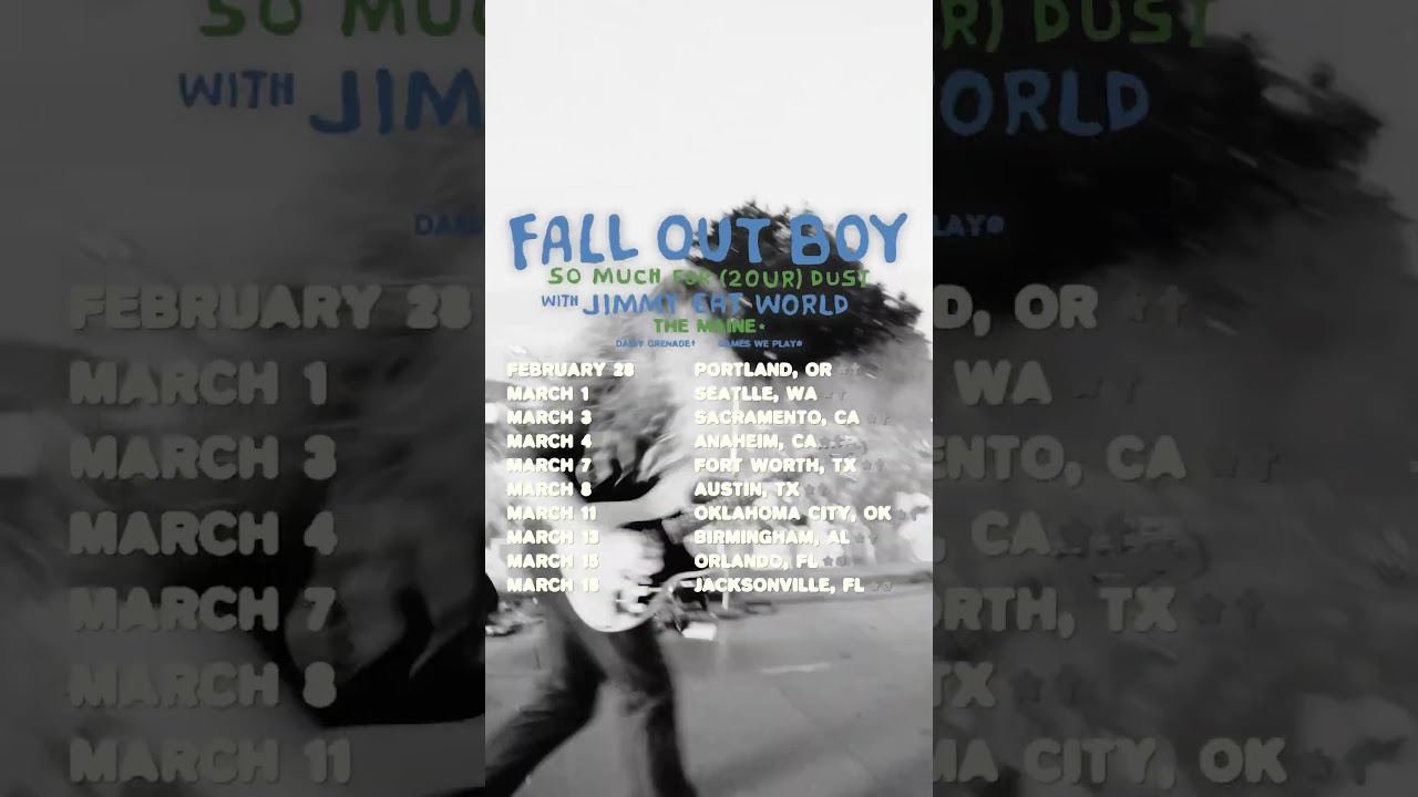 We are going on tour with Fall Out Boy and Jimmy Eat World!!!