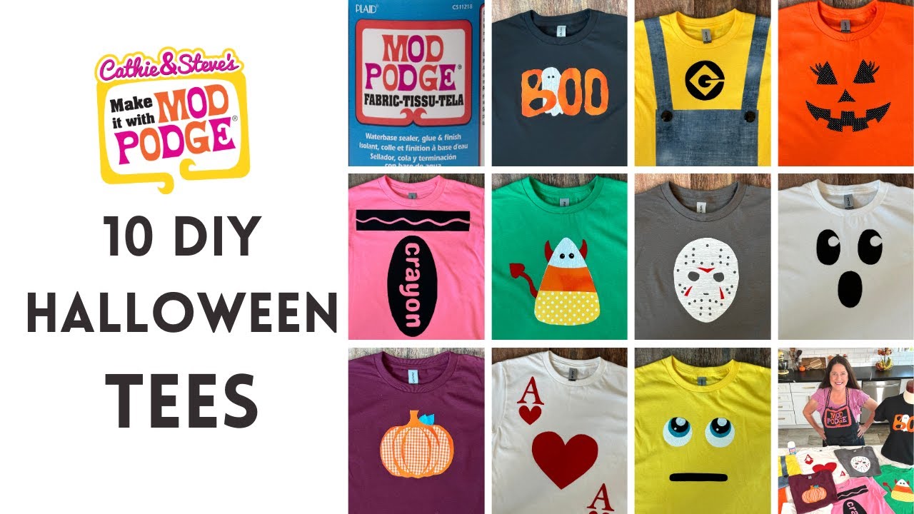 10 Halloween and Costume T-Shirts with Fabric Mod Podge