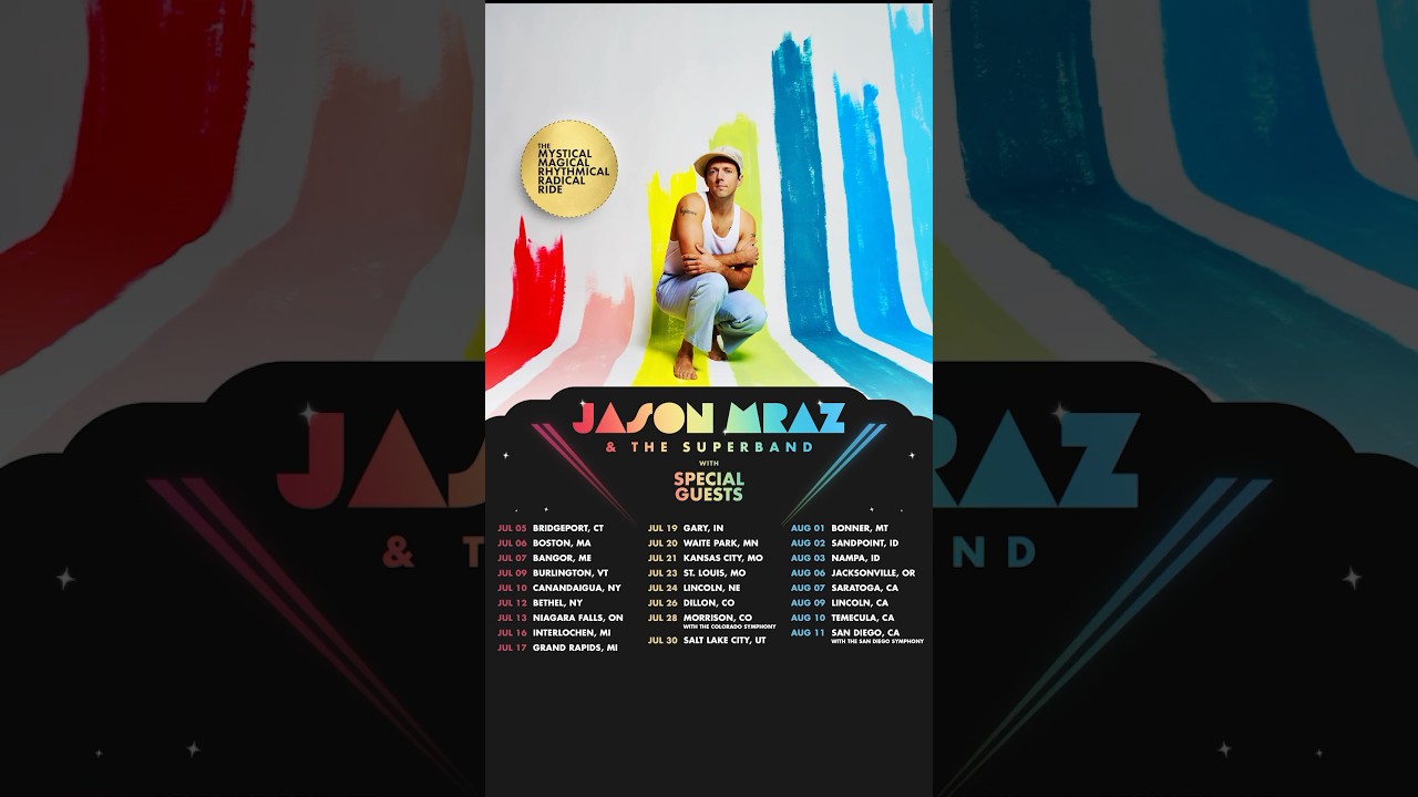 Tour tickets on sale now at JasonMraz.com! 🎢✨