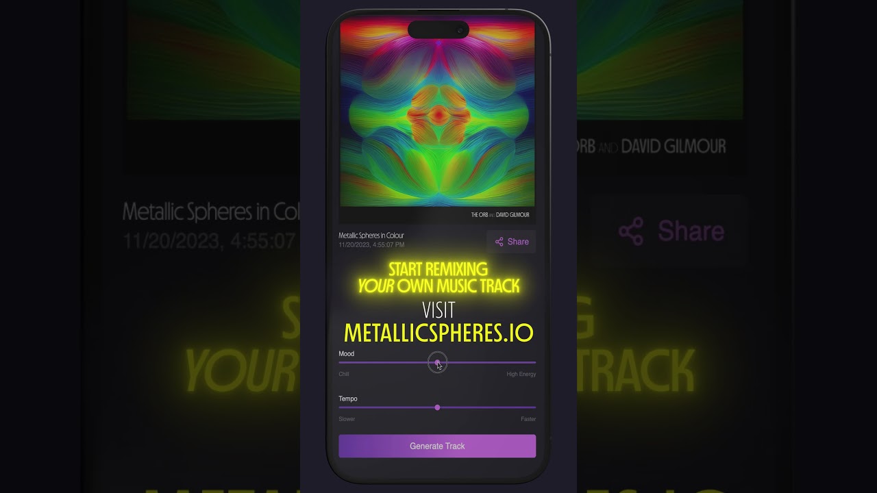@theorbofficial1297 and @davidgilmour ‘Metallic Spheres In Colour’ AI Remix Experience Demo