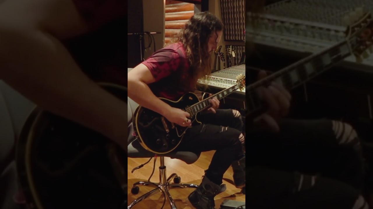Ripping through the solo for 'The Way Down' in the studio in Nashville