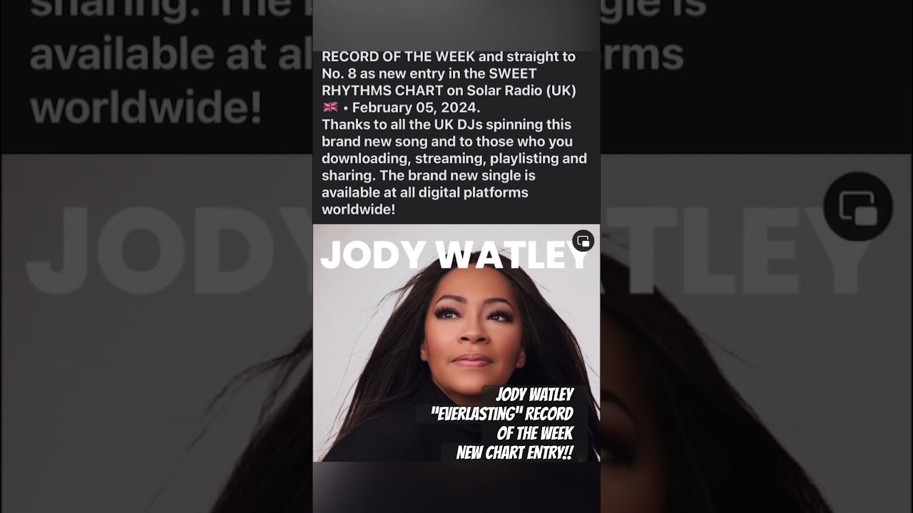 Jody Watley - “EVERLASTING” New Chart Entry Record Of The Week #jodywatley #music