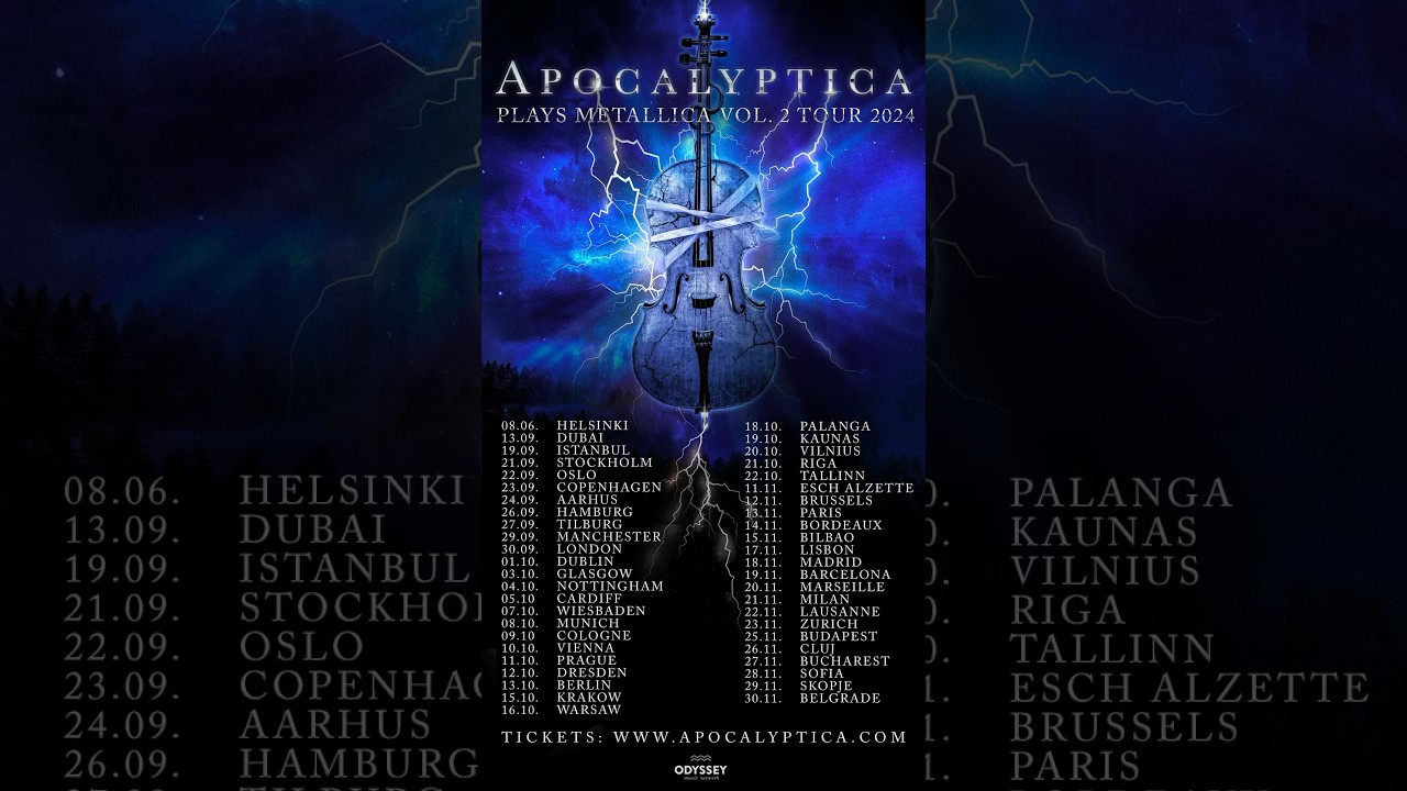 TOUR ANNOUNCEMENT! Are you with us?! 🤘 #apocalyptica #cellometal #symphonicmetal