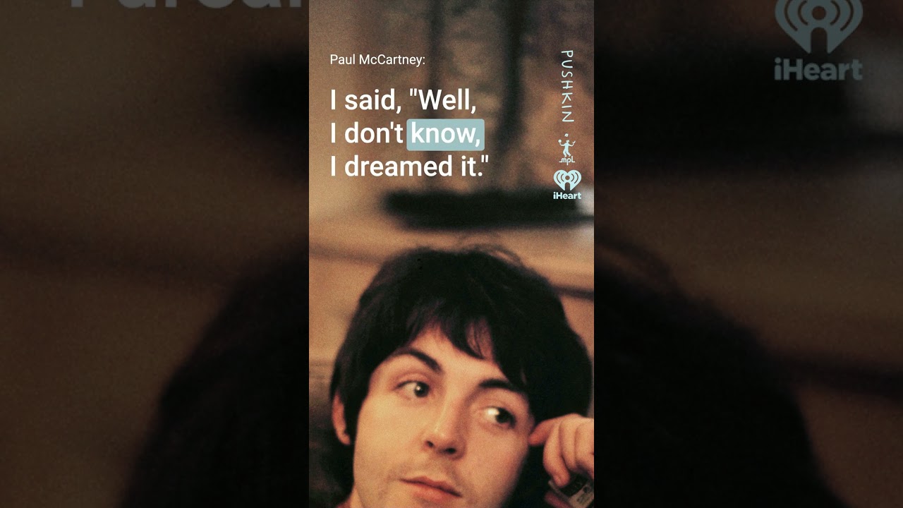 'Yesterday' came suddenly to Paul, when he heard the tune in a dream... ☁️