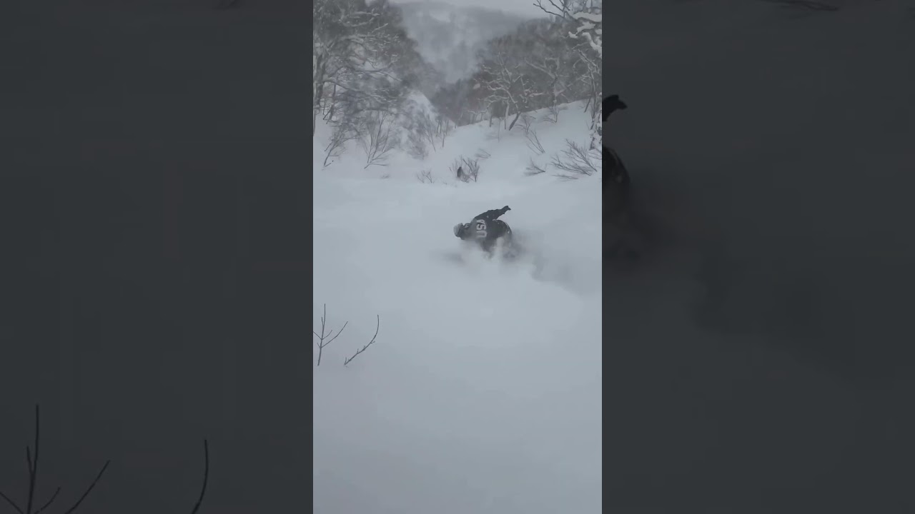 so this was my first time in powder after climbing for an hour to the summit … thanks Japan