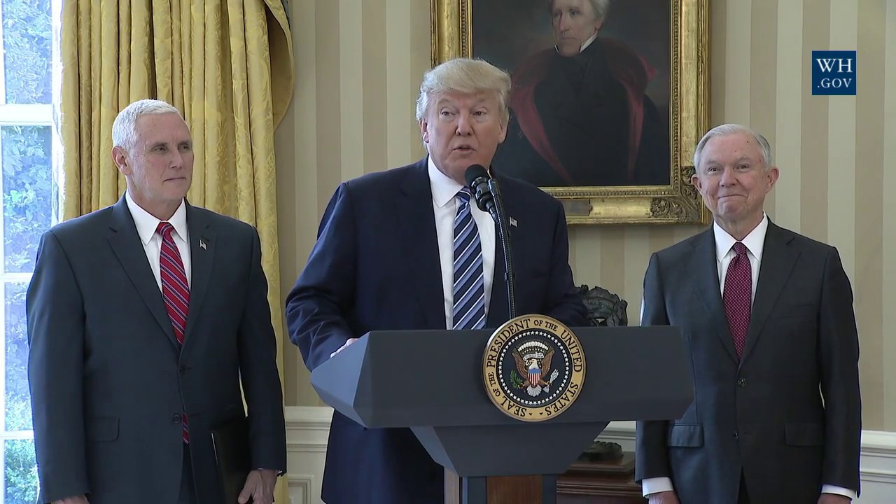 President Trump Participates in the Swearing-In of the Attorney General, Jeff Sessions