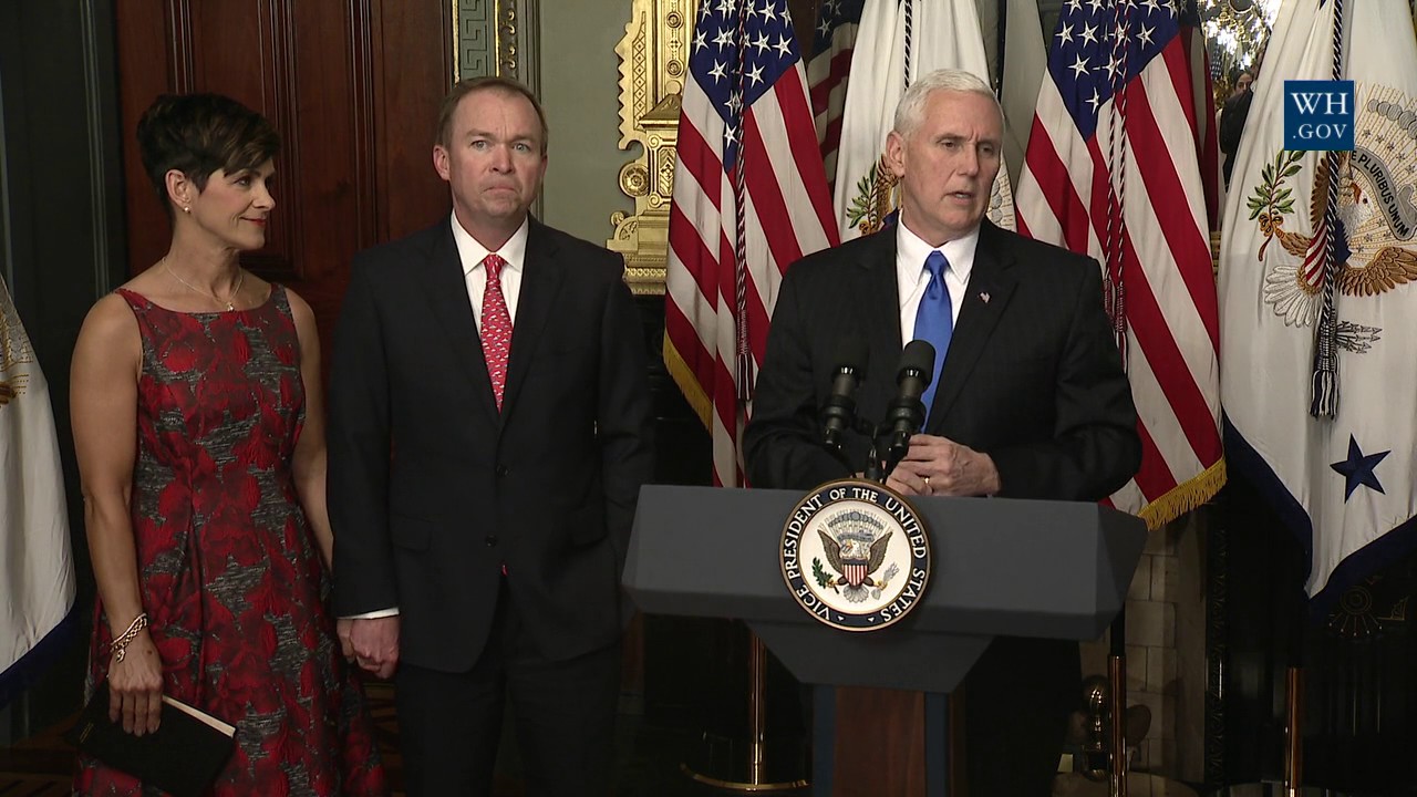 Vice President Pence Participates in the Swearing-In of Mick Mulvaney