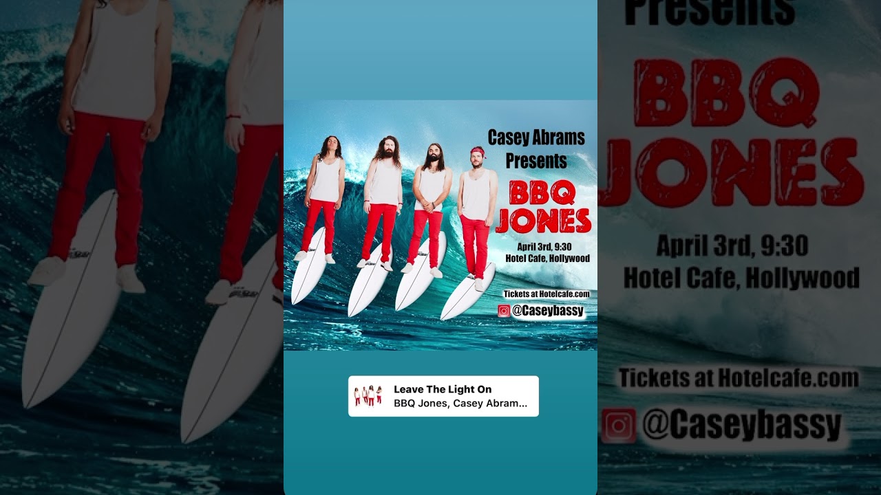 My new project, the funniest, southern rock band in LA, BBQ Jones is live! Wednesday, April 3rd 9:30