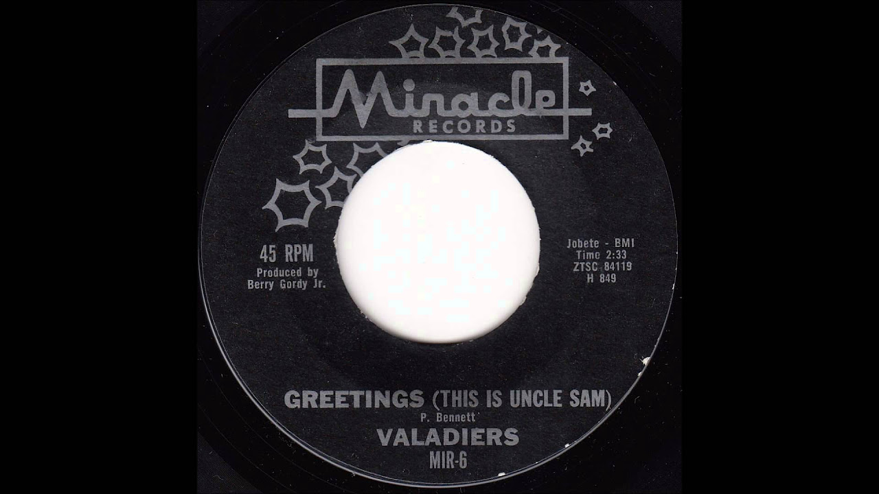 The Valadiers - Greetings (This Is Uncle Sam)