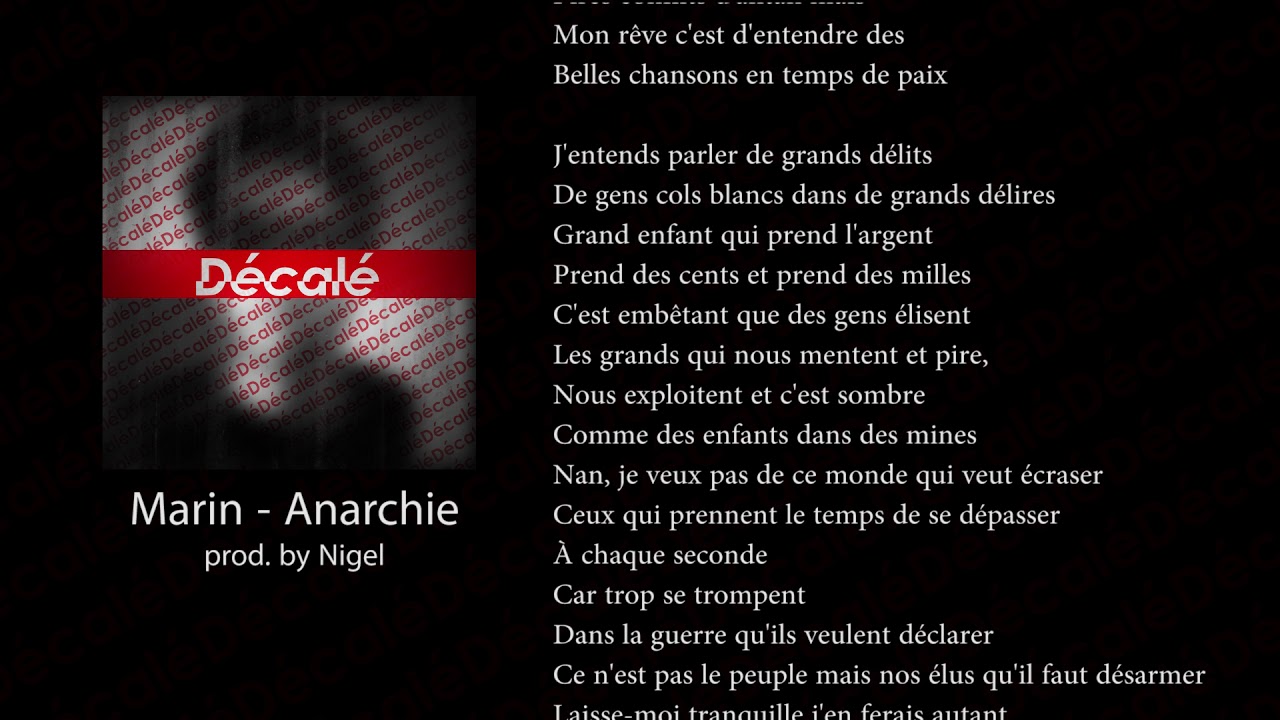 Marin - Anarchie (Paroles/Lyrics)