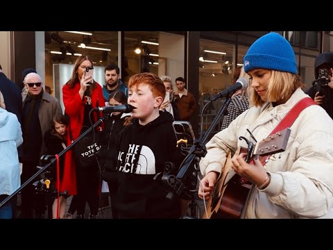 Young Ed Sheeran Kid Age 13 Stops Traffic - Somewhere Only We Know Lily Allen Allie Sherlock Cover