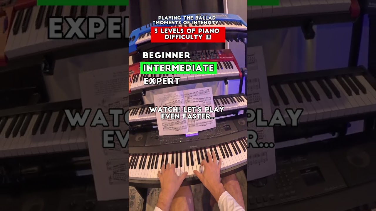 playing piano at 3 levels of difficulty #shorts #piano #interstellar