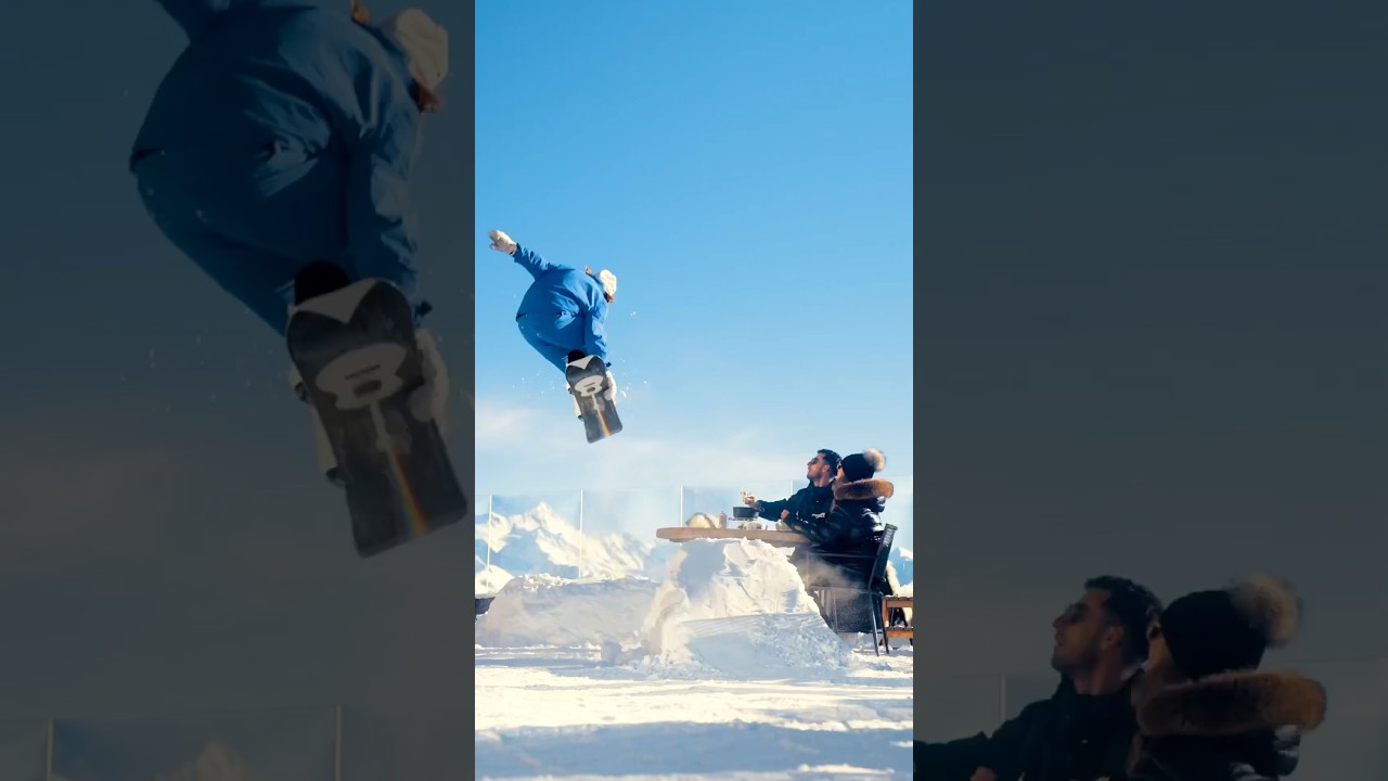 CAN'T FIND THE EXIT 🫣 ❤️#snowboarding #epic  #cransmontana #chetzeron #motivation #slide #fpvdrone
