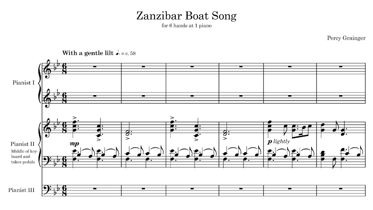 Percy Grainger - Zanzibar Boat Song (1902)