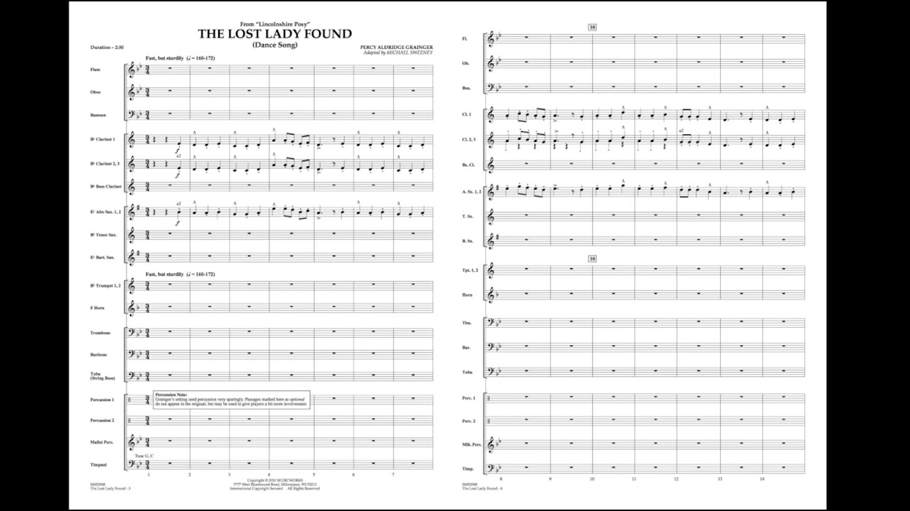 The Lost Lady Found by Percy Grainger/arr. Michael Sweeney