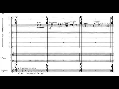 Edgard Varese - Nocturnal for Soprano, Male Choir and Orchestra (1961) [Score-Video]