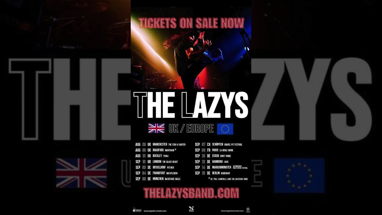 THE LAZYS UK / EUROPE - TICKETS ON SALE NOW #shorts #thelazys #rattlethembones